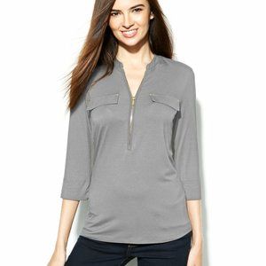 NEW CALVIN KLEIN ROLL-TAB-SLEEVE HALF ZIP